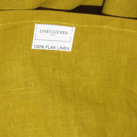 Linen Locker & Co 100% Flax Linen Mustard Golden Yellow Coach Drape Cover - Picture 4 of 8